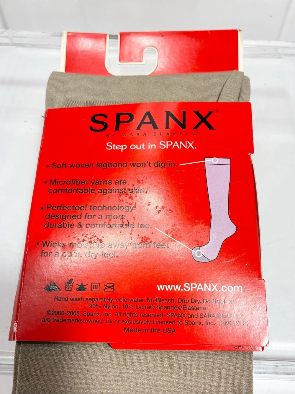 Y2K VTG NOS Spanx Perfectoe Knee High Socks USA MADE Chino One Size
